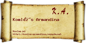 Komlós Armandina névjegykártya